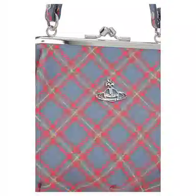 Vivienne Westwood Empress Silver Hardware PU Bag Blue Orange