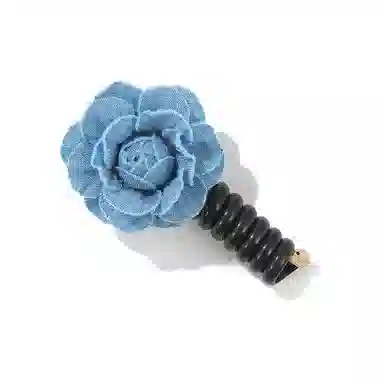 如花梦 精致牛仔花朵电话线网红气质高级感头花皮筋皮筋头饰 布艺 发圈 女款