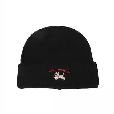 北极绒 秋冬韩系可爱小狗加厚保暖显脸小包头帽冷帽 再生涤纶 绒线帽 男女同款情侣款