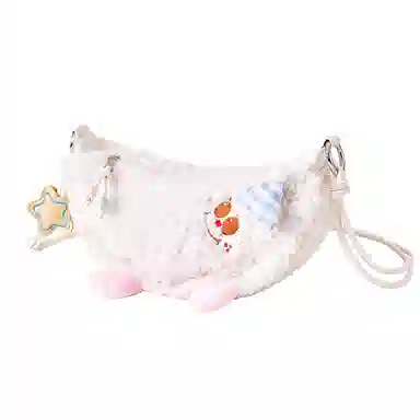 音魅 美拉德风 织物 斜挎单肩包 小号 女款 棕色/米白