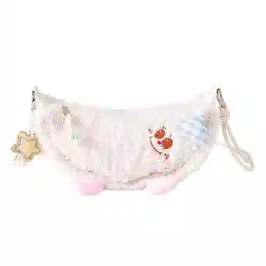 音魅 美拉德风 织物 斜挎单肩包 小号 女款 棕色/米白