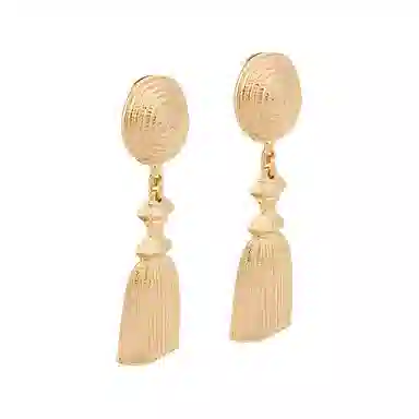 Moschino Gold Fringe Clip Earrings
