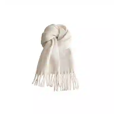 千桐 流苏基础纯色简约风冬日氛围感造型通勤加厚针织百搭 绒线围巾 男女同款情侣款