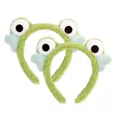 千桐 【冬季必备】可爱大眼萌蛙洗漱必备 大眼青蛙 防滑压 通束发 洗脸专用 布艺 发箍 女款