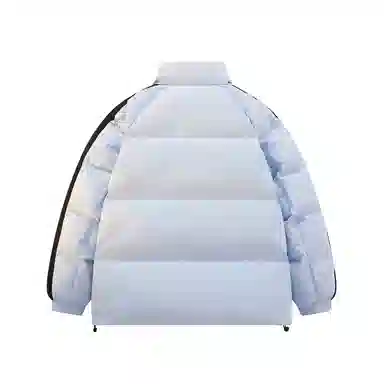 鸭鸭 美式高街复古简约字母印花宽松休闲时尚百搭户外运动舒适柔软保暖防风防寒纯色拉链立领羽绒服 男女同款