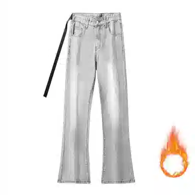 AMBER LIGHT Vintage Washed Loose Straight Jeans Black