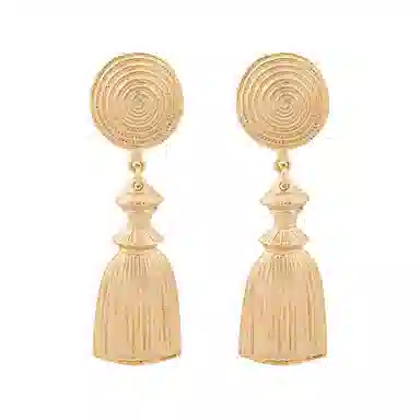 Moschino Gold Fringe Clip Earrings