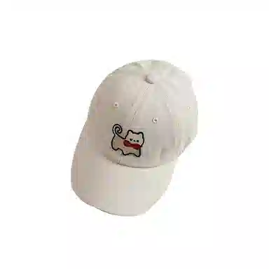 浪莎 甜美可爱牛仔小猫咪刺绣棒球帽时尚百搭显脸小 棉 鸭舌帽 男女同款情侣款