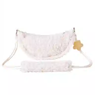 音魅 美拉德风 织物 斜挎单肩包 小号 女款 棕色/米白