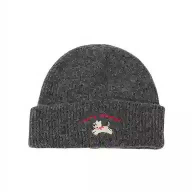 北极绒 秋冬韩系可爱小狗加厚保暖显脸小包头帽冷帽 再生涤纶 绒线帽 男女同款情侣款