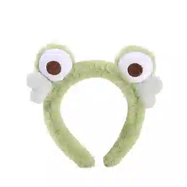 千桐 【冬季必备】可爱大眼萌蛙洗漱必备 大眼青蛙 防滑压 通束发 洗脸专用 布艺 发箍 女款