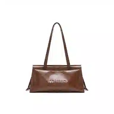 MUVA Vintage Leather Shoulder Bag Large Cherry Red