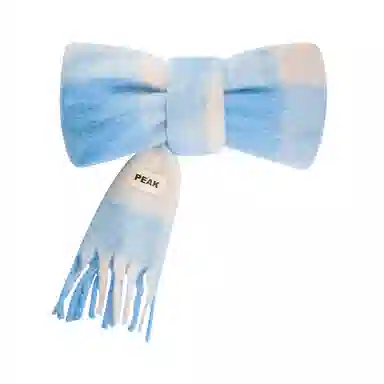 匹克 流苏千鸟格 加绒加厚运动骑行户外御寒防风 防寒保暖英伦风渐变 聚酯纤维 绒线围巾 男女同款情侣款 蓝色