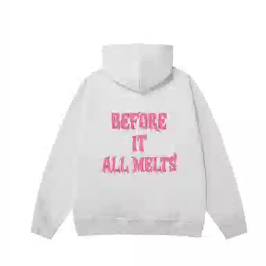 猫倜 夏日系列 旅行中的冰淇淋美式休闲重磅纯色简约印花宽松落肩款加绒加厚保暖卫衣 男女同款