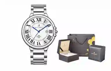 梦特娇 法国巴黎轻奢品牌 男款腕表经典商务简约 手表 金表 学生 爸爸父亲 职场人员 礼袋礼盒装 石英机芯 精钢表带 男女同款 金色表盘