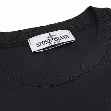 Stone Island Kids Logo Print T-Shirt Black