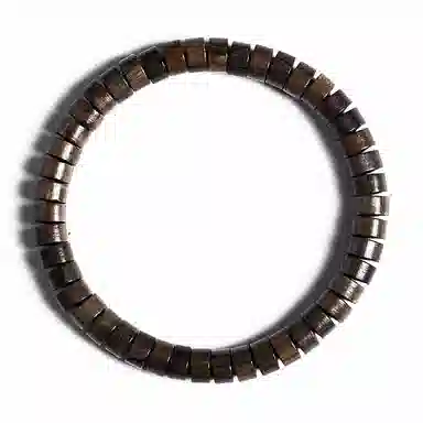 書卓 精工直切药片珠佛珠黑檀木花梨木单圈简约国潮盘玩串 贡木 木作手串 男女同款情侣款