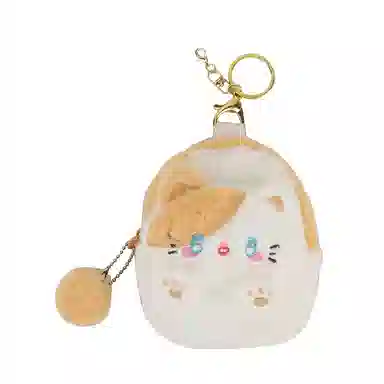 轩玺 卡通可爱甜美简约 毛绒拼涤纶 零钱包 女款 米色/粉色