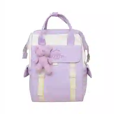 轩玺 日系校园简约百搭 尼龙 双肩包 男女同款情侣款 黑色/棕色/粉色/紫色/卡其色