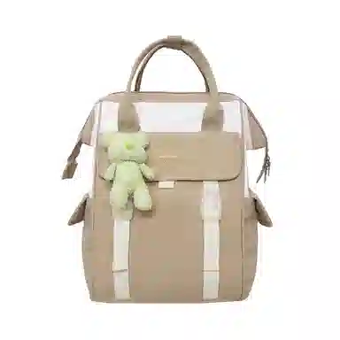 轩玺 日系校园简约百搭 尼龙 双肩包 男女同款情侣款 黑色/棕色/粉色/紫色/卡其色