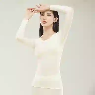 内在密码 玻尿酸升级版玻色因美肤衣防静电锁温保暖润肤超薄弹力大修身显瘦大码女秋衣保暖上装 女款