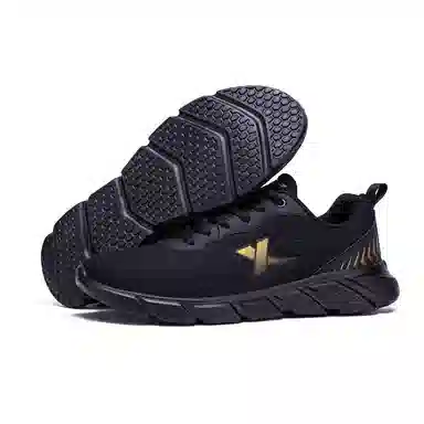 特步 轻便休闲 防滑耐磨 低帮 跑步鞋 男款 黑金