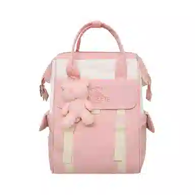 轩玺 日系校园简约百搭 尼龙 双肩包 男女同款情侣款 黑色/棕色/粉色/紫色/卡其色