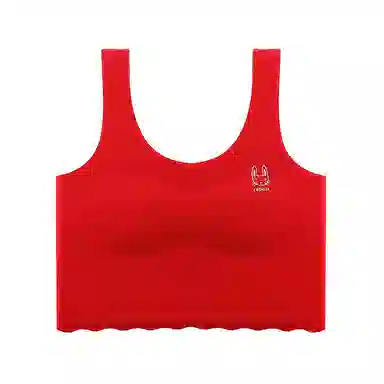 欧迪芬 舒适青春发育期年初高中无痕塑性背心文胸 女款 本命红