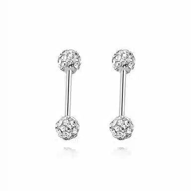 零界 双头闪钻高级感轻奢甜酷灵动光泽气质时尚风耳饰 合金 耳钉 男女同款情侣款