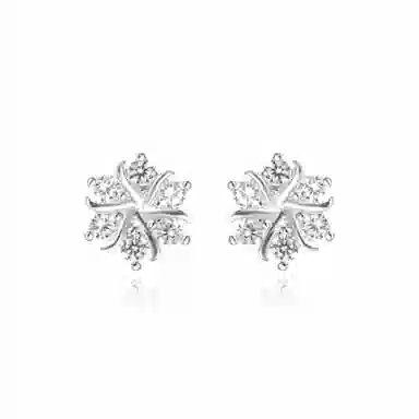 零界 雪花多边形几何 小众设计感 知性浪漫精致 日常通勤耳饰 合金 耳钉 男女同款情侣款