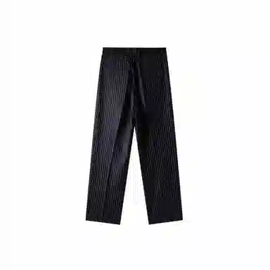 我是大卫 港风复古条纹直筒日常宽松慵懒百搭休闲裤 男女同款 深蓝色