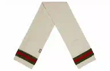GUCCI Pocket Wool Scarf White