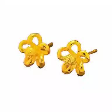 零界 金色时尚轻奢优雅大气简约爆闪养耳洞睡觉免摘闪钻气质个性精致小巧日常通勤百搭 合金 耳钉 女款