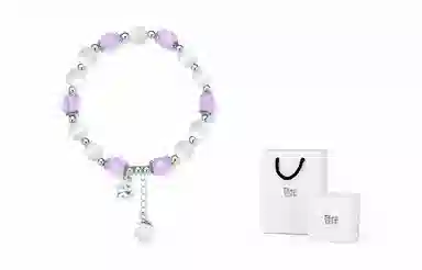 饰伴 草莓晶猫眼石月光石转运珠手链女甜美学生星海流苏清冷感手链 女款