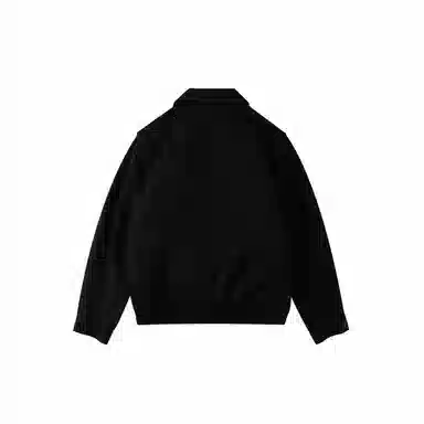 我是大卫 美式纯色翻领加绒加厚欧美风短款夹克外套 男女同款