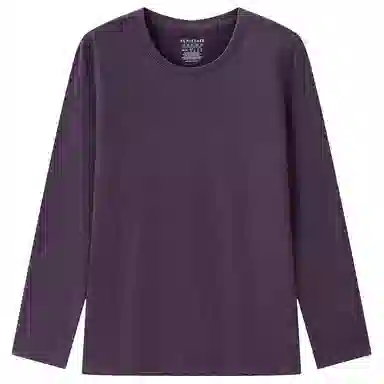 舒雅 圆领长袖纯色舒适透气保暖上装 女款