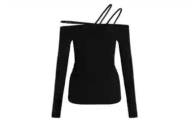 APEA Asymmetric Tie Shoulder Long Sleeve T-Shirt