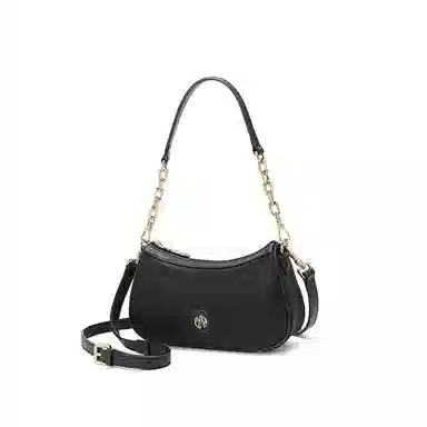 古伊西 晚霞牡丹新中式国风腋下包 桑蚕丝 单肩包 小号 女款 黑色