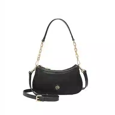 古伊西 晚霞牡丹新中式国风腋下包 桑蚕丝 单肩包 小号 女款 黑色