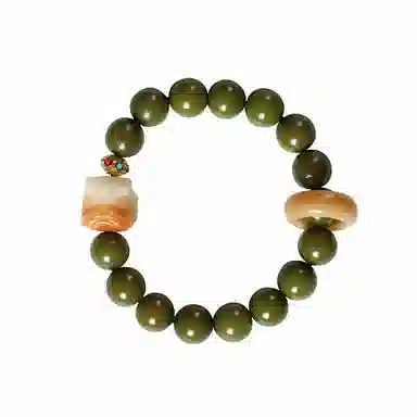 書卓 新国风渐变醒狮绿色文玩绕指柔盘玩佛珠批发 招财貔貅 时尚精致#好运 菩提根 手串 男女同款情侣款