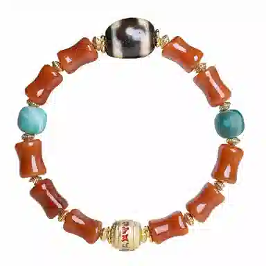 龙弗 【鸿运当头】红红火火顺顺利利前程似锦新春佳节好运饰品成功上岸恭喜发财新中式红色系列国风高级感小众设计 玛瑙 手串 女款