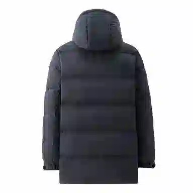 佐丹奴 连帽中长款纯色羽绒服 男款