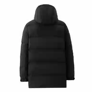 佐丹奴 连帽中长款纯色羽绒服 男款