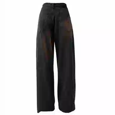 复古简约基础款做旧水洗宽松垂感直筒显瘦百搭牛仔裤 男女同款 中蓝色