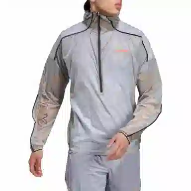 adidas Terrex Logo Half-Zip Hoodie Silver Gray