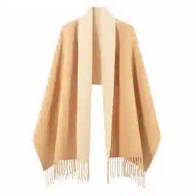 上海故事 秋冬日系奶油风气质保暖双面纯色外搭防寒时尚本命年 聚酯纤维 绒线围巾 女款