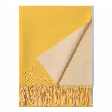 上海故事 秋冬日系奶油风气质保暖双面纯色外搭防寒时尚本命年 聚酯纤维 绒线围巾 女款