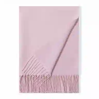 上海故事 秋冬日系奶油风气质保暖双面纯色外搭防寒时尚本命年 聚酯纤维 绒线围巾 女款