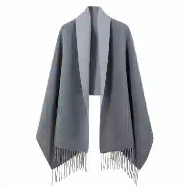 上海故事 秋冬日系奶油风气质保暖双面纯色外搭防寒时尚本命年 聚酯纤维 绒线围巾 女款