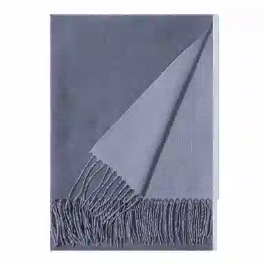 上海故事 秋冬日系奶油风气质保暖双面纯色外搭防寒时尚本命年 聚酯纤维 绒线围巾 女款